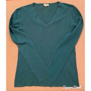 Chico’s teal long sleeve v neck T-shirt - size med